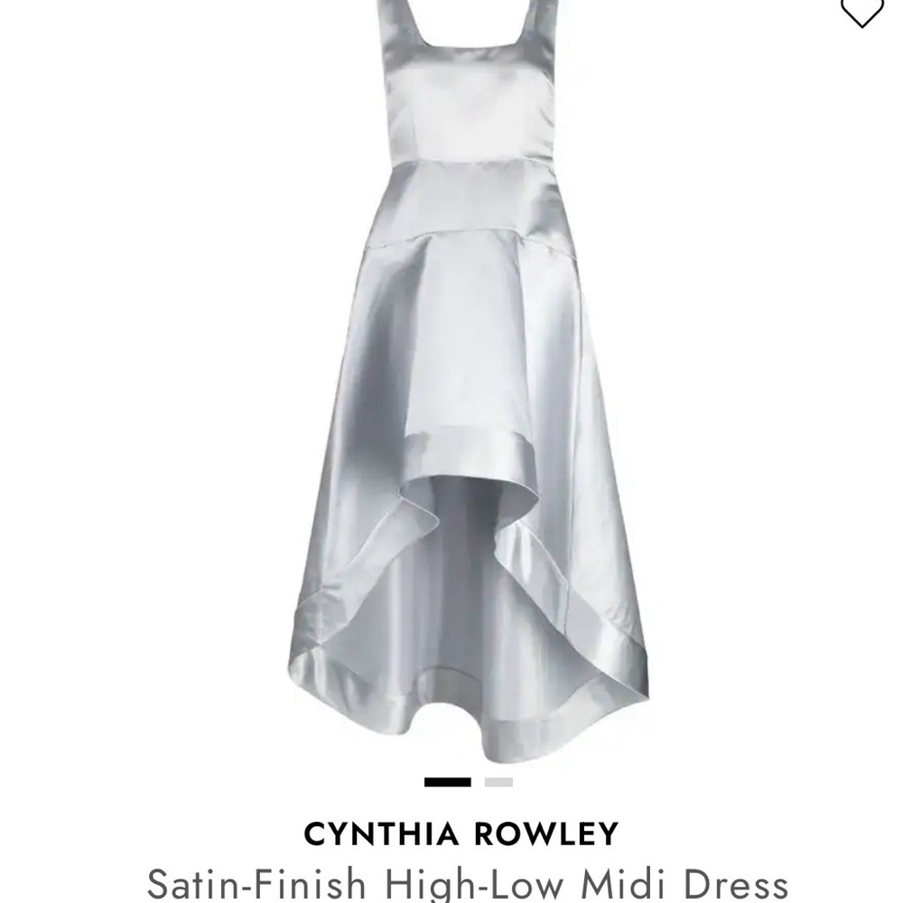 NWT Cynthia Rowley satin high low dress in glacier gray sz 2  $395